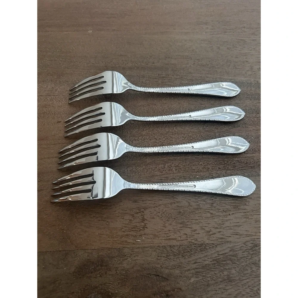 Reed & Barton Englefield Salad Forks Set Of 4 Stainless Glossy